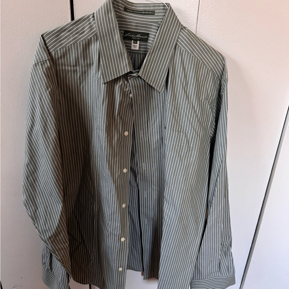 Men's Green Striped Shirt